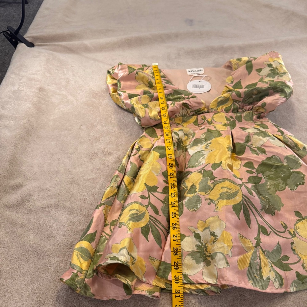 Selfie Leslie Pink & Green Floral Ruffle Mini Dress - Picture 7 of 16